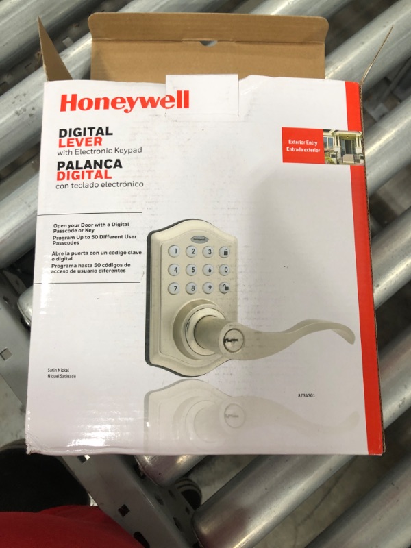 Photo 1 of Honeywell Satin Nickel Keypad Electronic Door Lever Entry Lock