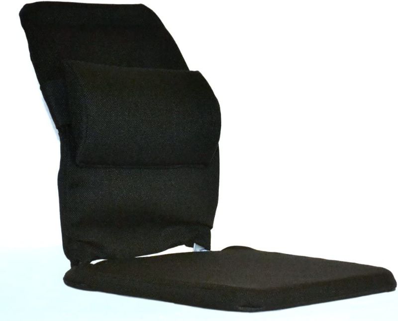 Photo 1 of McCarty's Sacro-Ease Deluxe Model Seat Support with Adjustable Lumbar Pad on Back & 1" Poly Foam in Seat, 15-Inch Wide, Black
