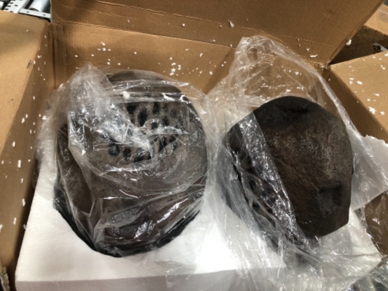 Photo 1 of Alpine Corporation QLP952SLR-2 Alpine Waterproof Bluetooth Solar-Powered Outdoor Wireless Rock Speaker Set of 2