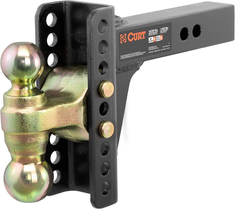 Photo 1 of ***MISSING COMPONENTS*** CURT Adjustable Channel Mount with Dual Ball (2 in. Shank, 14,000 lbs., 6 in. Drop)