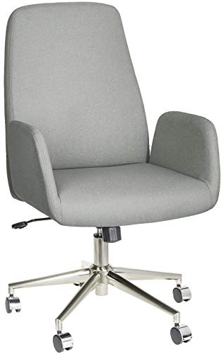 Photo 1 of Amazon Brand – Rivet High-Back Adjustable Swivel Office Chair with Chrome Metal Base, 17.9"W, Gray.
