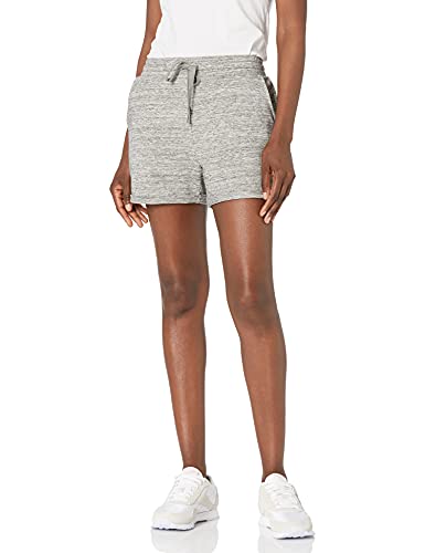 Photo 1 of Daily Ritual Women's Terry Cotton and Modal Roll-Bottom Drawstring Short, Grey Heather, Space Dye, X-Large
