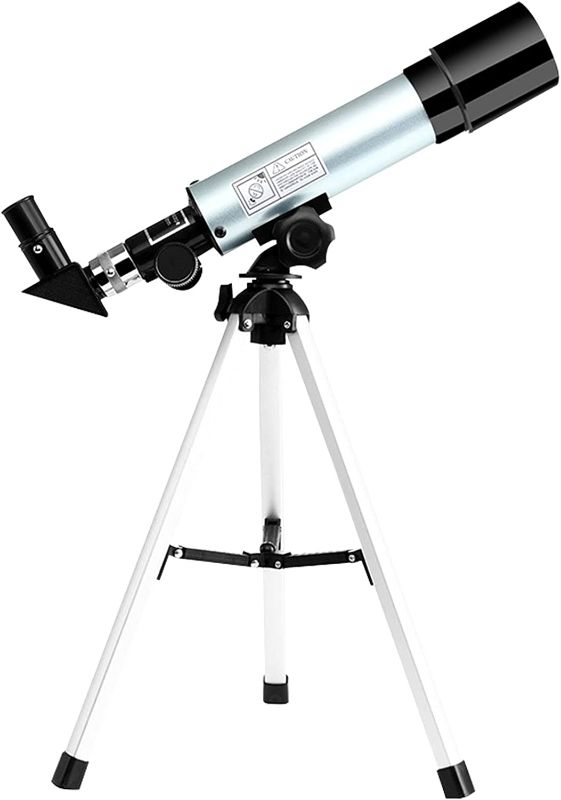 Photo 1 of FengLS Children's Gift Telescope Getting Started Tripod Astronomical Telescope Hd High Power 90 Times for Kids (Silver)