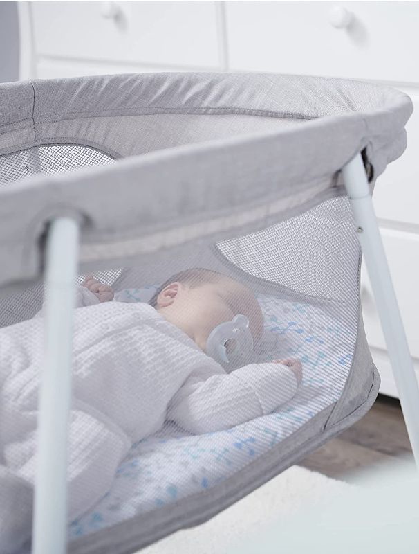 Photo 1 of Baby Basics™ Infant Bassinet, Gray, Portable and Collapsible, Includes Padded Insert