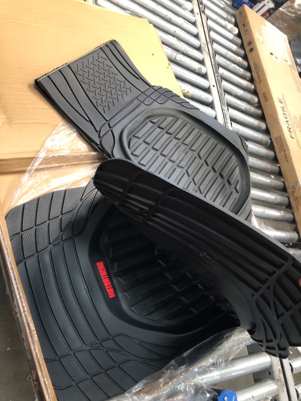 Photo 2 of Motor Trend 923-BK Black FlexTough Contour Liners-Deep Dish Heavy Duty Rubber Floor Mats for Car SUV Truck & Van-All Weather Protection Trim to Fit Most Vehicles Black Full Set