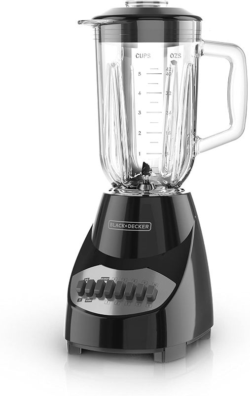 Photo 1 of PARTS ONLY  DOES NOT WORK BLACK+DECKER Countertop Blender with 5-Cup Glass Jar, 10-Speed Settings, Black, BL2010BG
