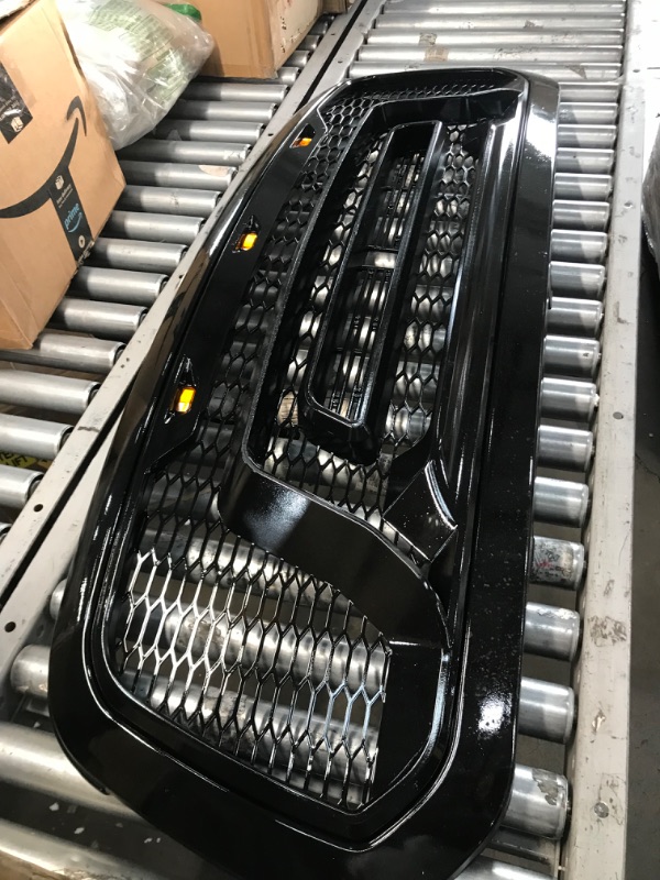 Photo 1 of INCOMPLETE ITEM
SNA Front Grill Compatible for (2013-2018) RAM 1500 and (2019-2021) RAM 1500 Classic, Rebel Style Grille Matte Black, with LED Lights and Gray Letters (NOT SUIT REBEL MODELS)