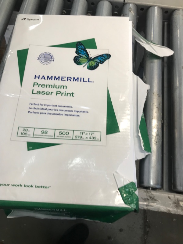 Photo 2 of Hammermill Printer Paper, Premium Laser Print 28 lb, 11 x 17 - 4 Ream (2,000 Sheets) - 98 Bright, Made in the USA, 125526C 4 Ream | 2000 Sheets Ledger (11x17) 28lb