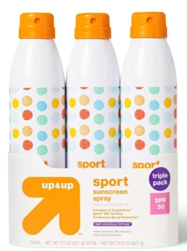 Photo 1 of  Triple Pack UP & UP Sport Sunscreen Spray, Spf 30 Exp: 03/25--3 pack 
