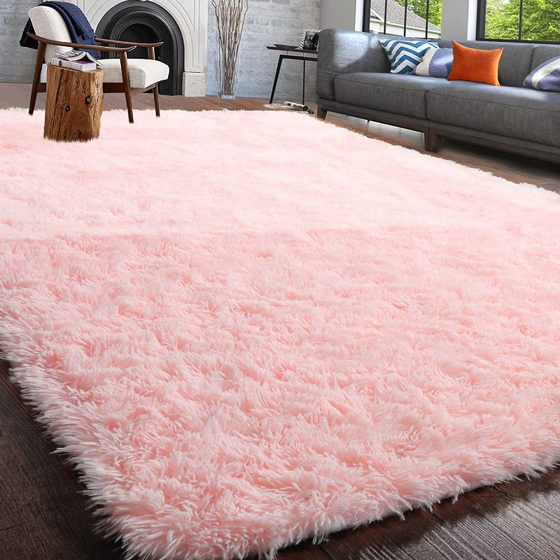 Photo 1 of 
PAGISOFE Pink Fluffy Shag Area Rugs for Bedroom 5x7, Soft Fuzzy Shaggy Rugs for Living Room Carpet Nursery Floor Girls Room Dorm Rug