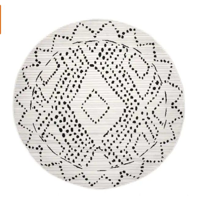 Photo 1 of 
nuLOOM Mila Dotted Diamond Trellis Gray 6 ft. x 6 ft. Round Indoor Area Rug
