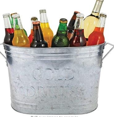 Photo 1 of 
Twine Cold Drinks Ice Bucket, Galvanized Metal Drink Tub, Wine And Beer Chiller, Beverage Tub, Holds 5.35 Gallons