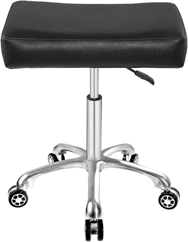 Photo 1 of Adjustable Rolling Swivel Stool Chair for Massage Office Tattoo Kitchen, Work Heavy Duty Hydraulic Stool with Wheels (Black)
