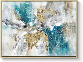 Photo 1 of TAR TAR STUDIO Abstract Canvas Framed Wall Art: Marble Abstract Heavy Texture Pictures Minimalist Painting with Gold Foil for