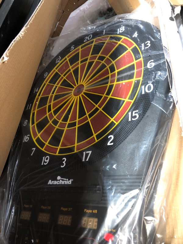 Photo 3 of ***PARTS ONLY Arachnid Cricket Pro 650 Standing Electronic Dartboard with 24 Games, 132 Variations, and 6 Soft-Tip Darts Included, Brown