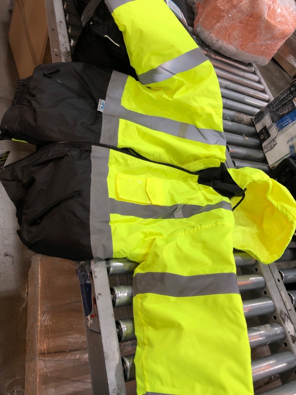 Photo 2 of Hi-Vis Lime Bomber Jacket with Quilted Lining- Size Extra Large
