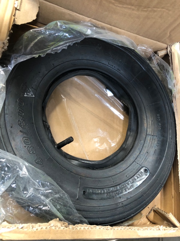 Photo 2 of 4.80/4.00-8" Replacement Pneumatic Wheel Tire and Tube 1-(Pack)