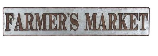 Photo 1 of 36"X7" Metal Galvanized Farmers Market Sign Wall Decor
