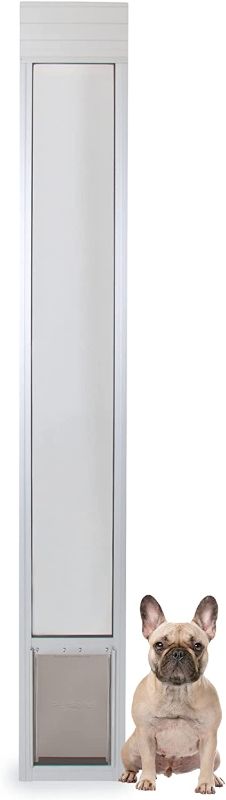 Photo 1 of 8 1/4 in. x 12 1/4 in. Medium White Freedom Patio Panel (76 in. to 81 in.) Pet Door

PetSafe 1-Piece Sliding Glass Pet Door for Dogs & Cats - Adjustable Height 75 7/8" to 80 11/16"- Medium, Satin, No-Cut Install, Aluminum