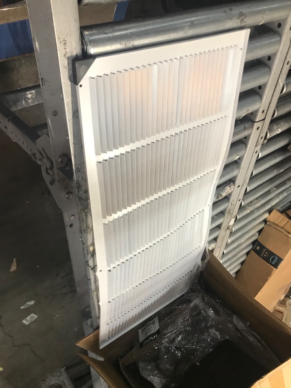 Photo 2 of 36"w X 14"h Steel Return Air Grilles - Sidewall and Ceiling - HVAC Duct Cover - White [Outer Dimensions: 37.75"w X 15.75"h]
