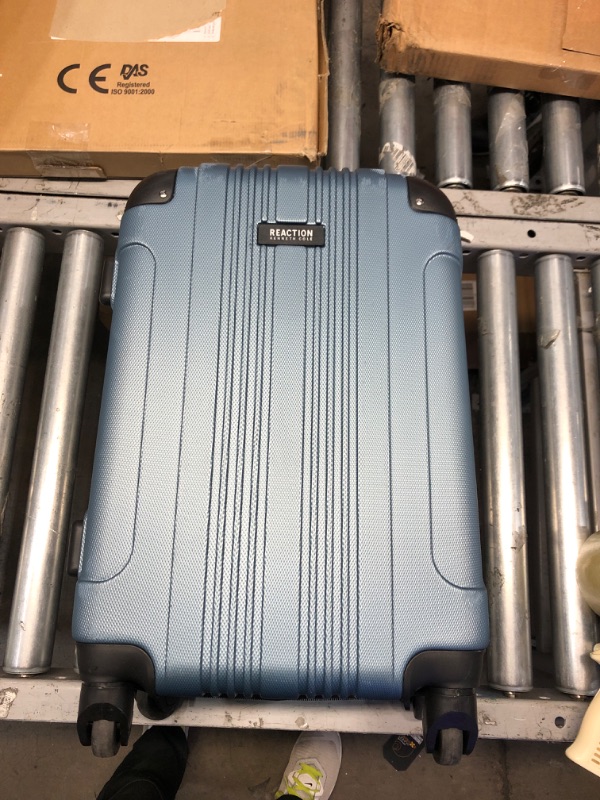 Photo 2 of ** USED ** TOP EDGES SRATCHED **Kenneth Cole REACTION Out Of Bounds Luggage Collection Lightweight Durable Hardside 4-Wheel Spinner Travel Suitcase Bags, Granite Blue, 20-Inch Carry On 20-Inch Carry On Granite Blue