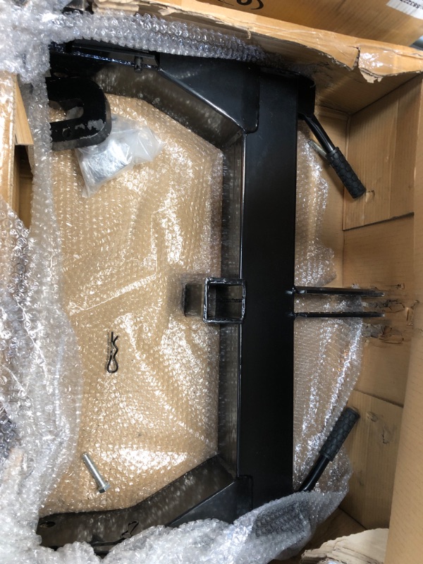 Photo 1 of USED: VEVOR 3-Point Quick Hitch, 3000 LBS Lifting Capacity Tractor Quick Hitch, 28.31" Between Lower Arms Attachments Quick Hitch, No Welding & 5 Level Adjustable Bolt, Adaptation to Category 1 & 2 Tractors Black
