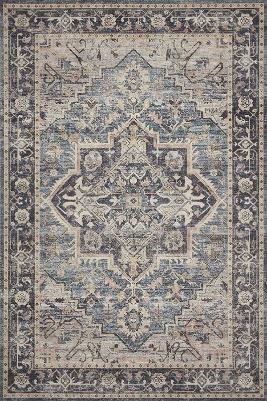 Photo 1 of Loloi II Hathaway Collection HTH-01 Navy / Multi, Traditional 7'-6" x 9'-6" Area Rug
