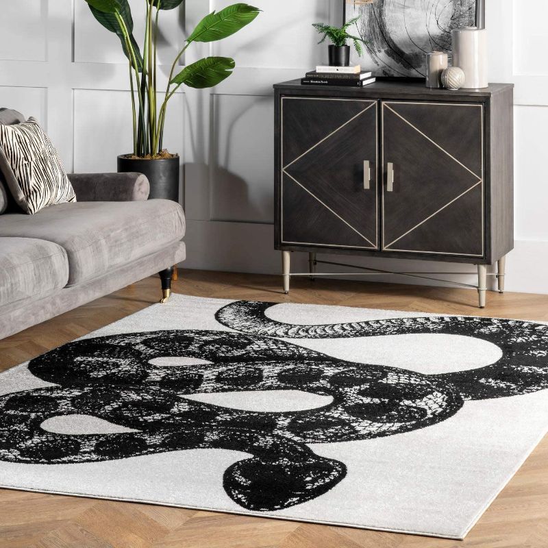 Photo 1 of nuLOOM Thomas Paul Serpent Area Rug, 5' x 8', Black & White
