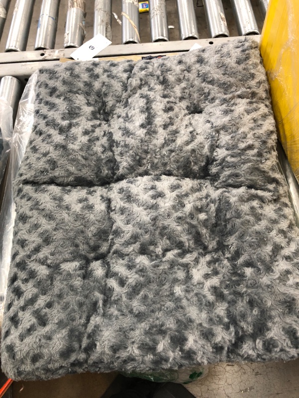 Photo 1 of Amazon Basics Plush Pet Bed and Dog Crate Pad, X-Small, 23 x 18 x 2.5 Inches, Gray Swirl 23 in