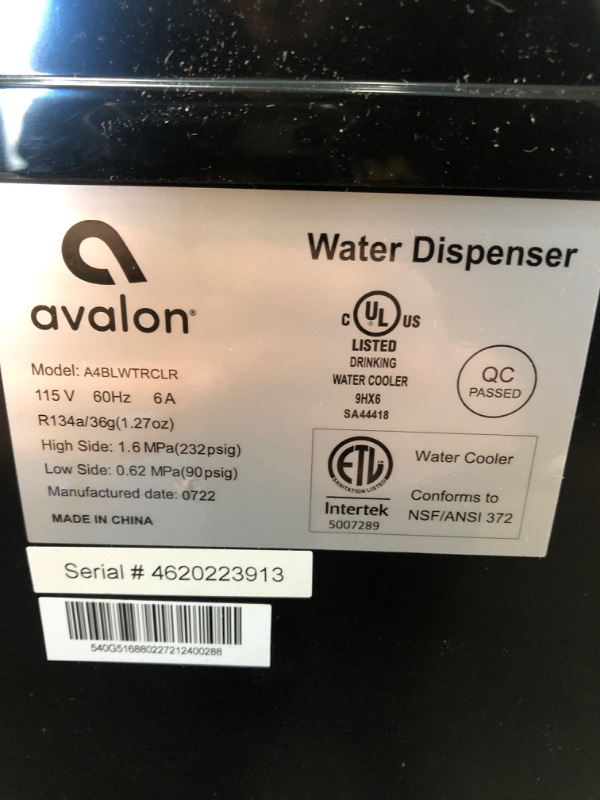 Photo 4 of Avalon Bottom Loading Water Cooler Dispenser with BioGuard- 3 Temperature Settings- UL/Energy Star Approved- Bottled ***Read Clerk Notes***