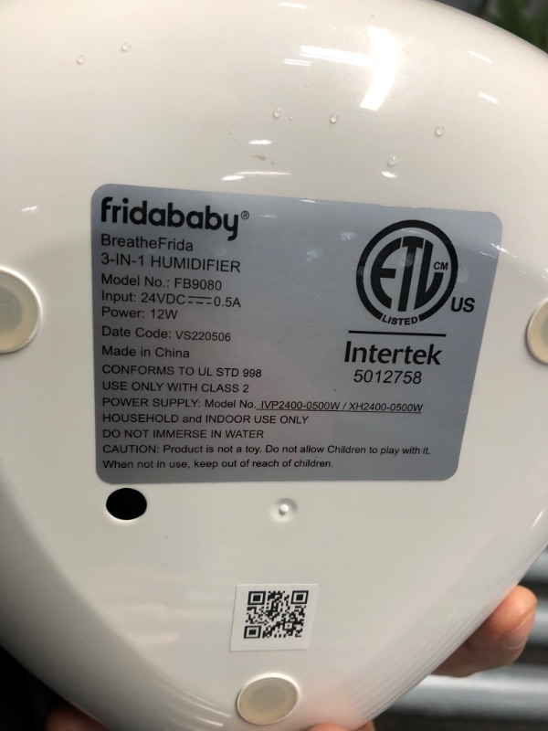 Photo 3 of Frida Baby Fridababy 3-in-1 Humidifier with Diffuser and Nightlight, White