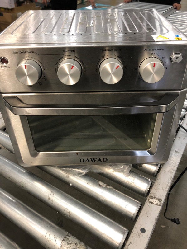 Photo 2 of #Toaster Oven Air Fryer Combo,DAWAD 19QT Countertop Convection Oven for Fries, Pizza, Chicken, Cake, Cookies, 4 Accessories & 33 Original Recipes, Easy Clean, Stainless Steel Silver