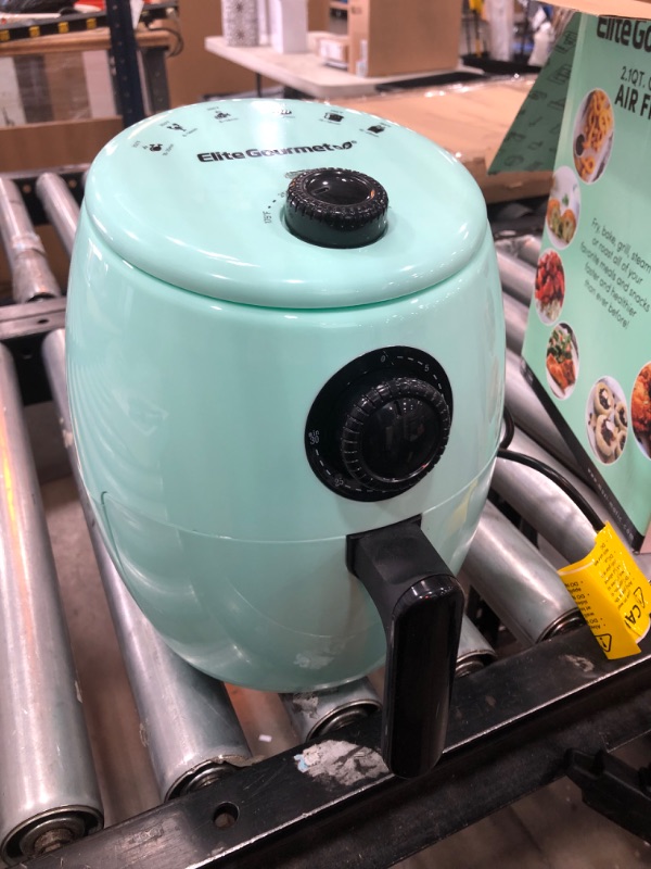 Photo 1 of Elite Gourmet EAF-0201BL Personal 2.1 Qt. Compact Space Saving Electric Hot Air Fryer Oil-Less Healthy Cooker, Timer & Temperature Controls, PFOA/PTFE Free, 1000W, Quart, Mint 2.1 Quart Mint Air Fryer