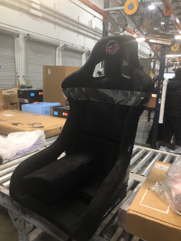 Photo 2 of NRG Innovations NRG-FRP-302BK Large Size Fiber Glass Bucket Racing Seat Black Alcantara Black / Glitter