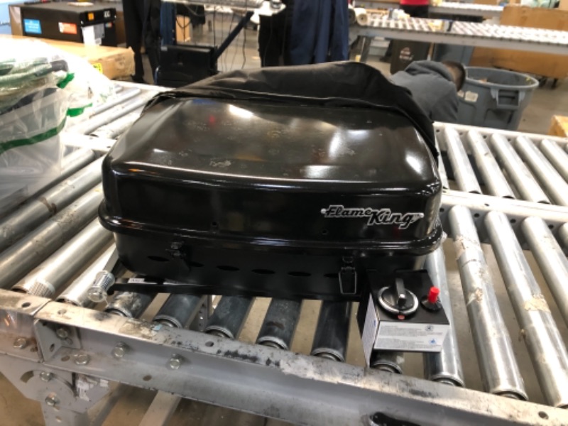 Photo 3 of Flame King - YSNHT500 RV Or Trailer Mounted BBQ - Motorhome Gas Grill - 214 Sq Inch Cooking Surface - Adjustable Flame Controller, Black