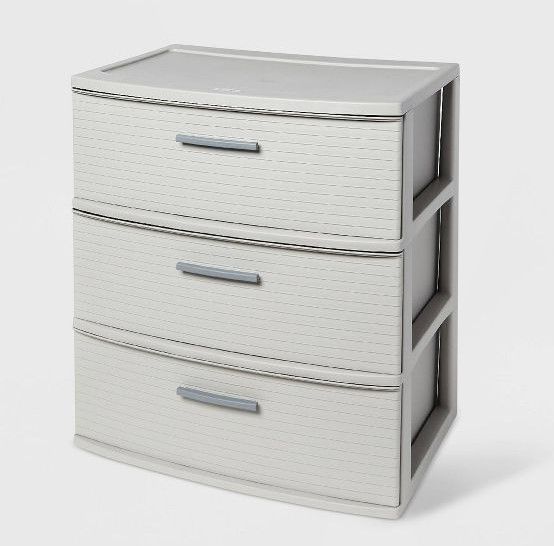 Photo 1 of 3 Drawer Wide Tower White - Brightroom