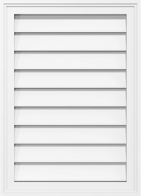 Photo 1 of  Vertical Surface Mount PVC Gable Vent, 24"W x 30"H, White (2-Pack)