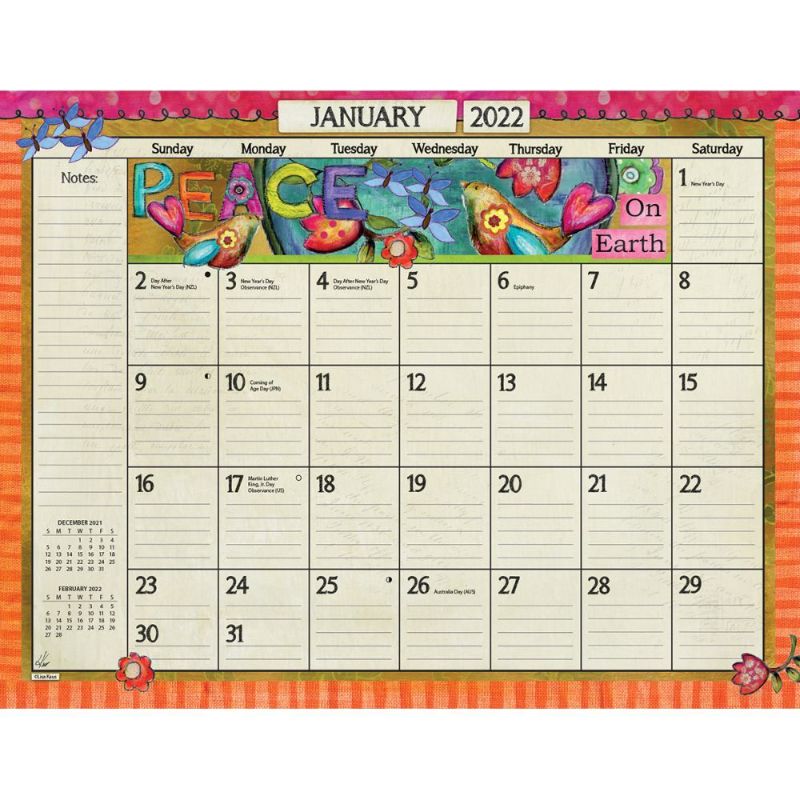 Photo 1 of Lang Desk Calendar, 17”H X 22”W, Color My World, January to December 2022, 229910100
