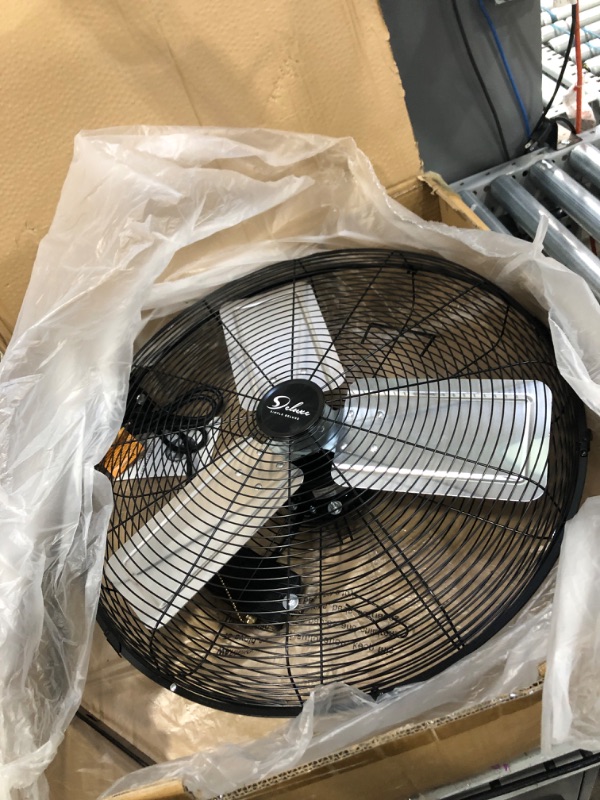 Photo 1 of HealSmart 24 Inch Industrial Wall Mount Fan, 3 Speed Commercial Ventilation Metal Fan for Warehouse, , Workshop, , Factory and Basement - High Velocity,Black
