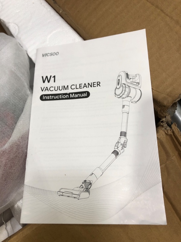 Photo 2 of Cordless Vacuum Cleaner, VICSOO Stick Vacuum 25Kpa Powerful Suction Stick Vacuum Cleaner 40min with 250W Motor for Hard Floor Carpet
