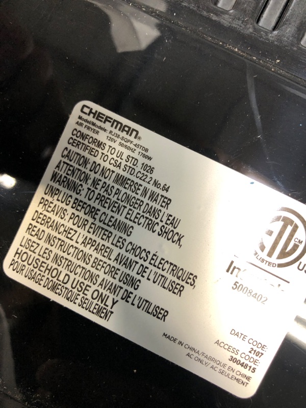 Photo 2 of Chefman TurboFry Touch Dual Air Fryer, Maximize The Healthiest Meals With Double Basket Capacity, One-Touch Digital Controls And Shake Reminder For The Perfect Crispy And Low-Calorie Finish
