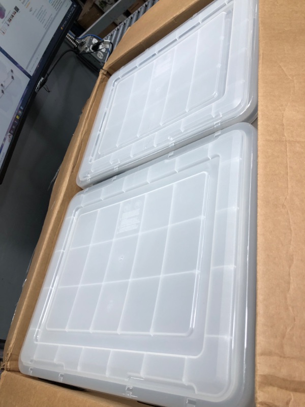 Photo 2 of IRIS USA 32 Quart Clear and Black Air Tight/ Waterproof/ Weather Tight Plastic Storage Bin Tote Organizing Container with Durable Lid and Seal and Secure Latching Buckles