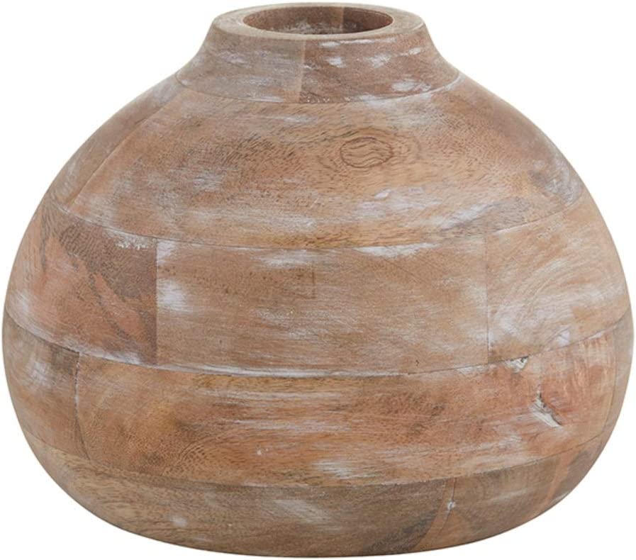 Photo 1 of 47th & Main Distressed Decorative Flower Vase, Large, Mango Wood
