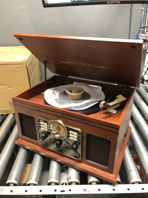 Photo 3 of Victrola Nostalgic 6-in-1 Bluetooth Record Player and Multimedia Center with Built-in Speakers - 3-Speed Turntable