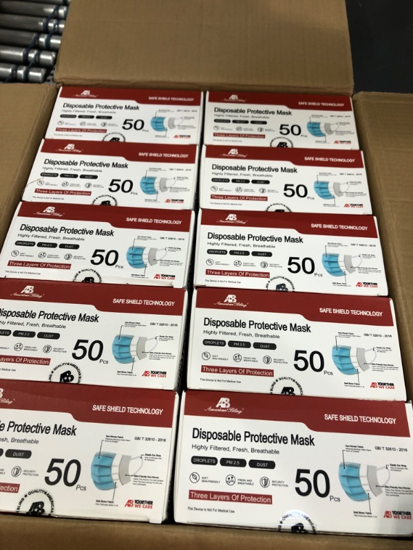 Photo 1 of 2000 PCS Bulk Blue Face Masks (40 Packs