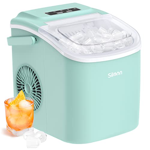 Photo 1 of ***PARTS ONLY*** Silonn Countertop Ice Maker, 9 Cubes Ready in 6 Mins, 26lbs in 24Hrs, Self-Cleaning Ice Machine with Ice Scoop and Basket, 2 Sizes of Bullet Ice for H
