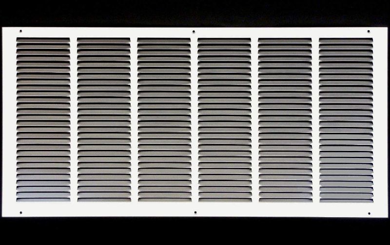 Photo 1 of 30"w X 16"h Steel Return Air Grilles - Sidewall and Ceiling - HVAC Duct Cover - White [Outer Dimensions: 31.75"w X 17.75"h]
