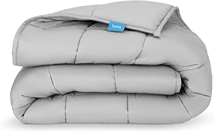 Photo 1 of Queen Size Luna Adult Weighted Blanket - Individual Use - 20 Lbs - 60x80 - Queen Size Bed - 100% Oeko-Tex Cooling Cotton & Glass Beads - Heavy Cool Weight - Light Grey
