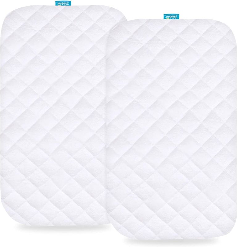 Photo 1 of Bassinet Mattress Pad 1 Pack, Waterproof Quilted Ultra Soft Bamboo Sleep Surface, Breathable and Easy Care