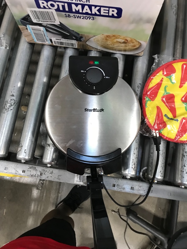 Photo 3 of 10inch Roti Maker by StarBlue with FREE Roti Warmer - The automatic Stainless Steel Non-Stick Electric machine to make Indian style Chapati, Tortilla, Roti AC 110V 50/60Hz 1200W